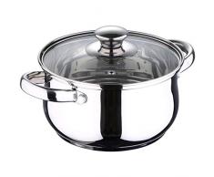 Wellberg Q3144 Casserole avec couvercle Ã 18 x 9,5 (1,9 L), acier inoxydable, induction