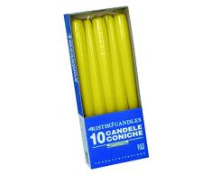 Cereria de Giorgio risthÃ² Bougies Coniques pour bougeoir, Cire, Jaune, 2.2Â x 25Â cm, 10Â unitÃ©s