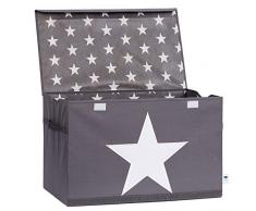 Store. It 670360Â Coffre Ã Jouets, Gris avec Ã©toile, Polyester/MDF Blanc, 61Â x 37Â x 38Â cm