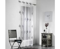 douceur dintÃ©rieur panneau a oeillets 140x240 cm voile brode fils argent nino