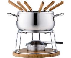 Stylen Cook Charlotte Service à Fondue 11 Pièces INOX/Bois 18 cm