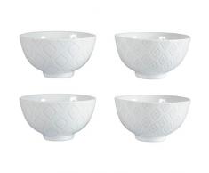 SEMA 97715 Ice Bol X4 avec 2 Assortis Céramique Blanc 11,5 x 11,5 x 13,5 cm