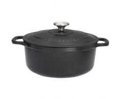 Chasseur 11832401 Cocotte ronde, Fonte Ã©maillÃ©e, Mat (intÃ©rieur Noir), 22 cm