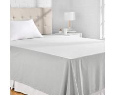 AmazonBasics Chambray Drap plane, 180 x 260 + 10 cm - Gris clair