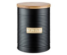 Typhoon Living Otto Boîte à café hermétique avec couvercle en bambou, Acier, Sucrier noir., 11 x 11 x 15.5 cm