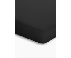 schlafgut Jersey-Elasthan Topper Drap Housse, Coton, Noir, 220 x 125 cm