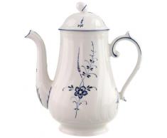 Villeroy & Boch Vieux Luxembourg Cafetière, 1,3 litre, Porcelaine Premium, Blanc/Bleu
