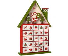 WeRChristmas Calendrier de lavent Maison en Bois, 37 cm â Multicolore