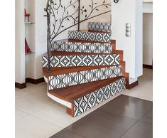 6 Stickers adhésifs escalier carrelages | Sticker Autocollant contremarche Carreaux de Ciment â Stickers contremarche carrelages - azulejos â 15 x 105 cm - 6 Bandes