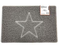 Nicoman Paillasson Lavable Forme Ãtoile-(Utiliser intérieur et extérieur), Moyen (75x44cm), Gris