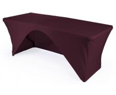 LA Linen Nappe rectangulaire à Dos Ouvert, Microfibre Polyester élasthanne, Aubergine, 226 x 63 x 0.6 cm