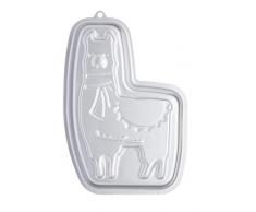 Moule Ã gÃ¢teau danniversaire avec recettes, Aluminium anodisÃ© argentÃ©, 28.5 x 18.5 cm