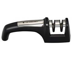 Le Creuset Aiguiseur Ã Couteaux, Pour Lames en Acier Damas et Lames Inox, Deux Encoches en Inox 18/8, Noir