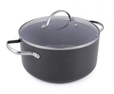 GreenPan Venice Faitout avec revêtement anodisé Dur et Anti-adhésif Convient pour la vitro-céramique et linduction, Gris, 24