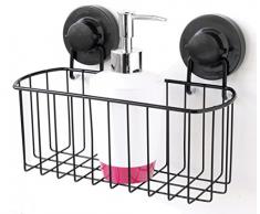 GELCO Design FIX Panier de Rangement à Accessoires pour Salle de Bain ou Cuisine, Métal, Noir, 24.5 x 11 x 13 cm 709395