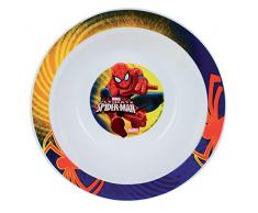 FUN HOUSE 005487 Marvel Spiderman Bol Micro-ondable pour Enfant, PolypropylÃ¨ne, Bleu, 16 x 16 x 4 cm