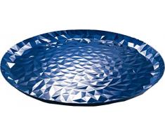 Alessi Cr03/40 Az Joy N. 3 Plateau Rond en Acier Coloré à la Résine Au Ãpoxyde à Effet Ãmaillé, Bleu