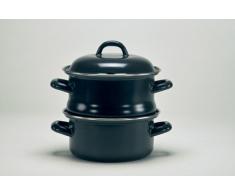 KRÃGER KD20S Cuiseur Ã¡ Vapeur 20 cm dans Noir terne, Ãmail, 20x20x16 cm