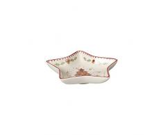 Villeroy & Boch - Winter Bakery Delight Coupe étoile Petite, pain dépices, Bol pour Biscuits, Porcelaine Premium, Rouge, Multicolore, 13 cm