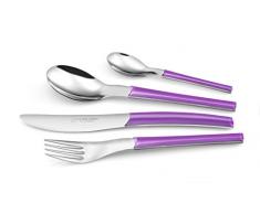 Albert de Thiers 679951 MENAGERE 24 Pieces Venus Violet, Acier Inoxydable, 16,5 x 7 x 26 cm