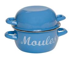 Victor intérieur Blanc Marmite à Moules émaillée Bleu pâle,