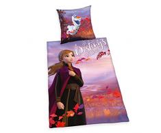 Herding DISNEY LA REINE DES NEIGES 2 Parure de Lit Réversible, Housse de Couette 135 x 200 cm, Taie dOreiller 80 x 80 cm, Coton/Renforcé, Multicolore