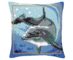 Kit coussin au point de croix Dauphin