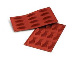Silikomart 20.038.00.0060 SF038 Moule Forme Ovale 12 CavitÃ©s Silicone Terre Cuite