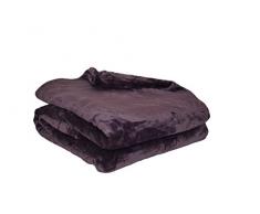 Couverture Polaire Polyester Prune 180 x 220 cm - POYET MOTTE - Gamme MICROFLANELLE