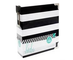 American Crafts Heidi Swapp mémoire Planning Classeur de Rangement 8 x 8.75-inch x 7,6 cm Rayé Noir et Blanc, Acrylique, Multicolore