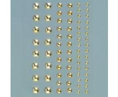 Efco Rond Demi Perles en Acrylique Autocollant, Or Brillant, 3/5/7Â mm, 72