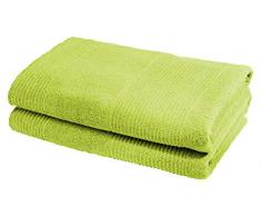 Fleuresse 2828 Fb. 2 Serviette de bain Ã©ponge 70 cm x 140 cm Vert, Lot de 2