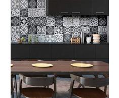 Ambiance-Live col-tiles-ROS-A880_20x20cm Stickers carrelages, Vinyle, Nuance de Gris Rimini, 15 x 15 cm