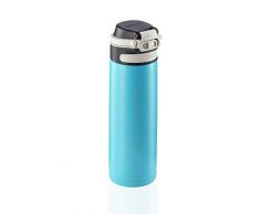 Leifheit Flip Bouteille isotherme (600 ml) avec bouchon Ã vis, mug voyage avec fermeture 100% anti-fuite, mug Ã©tanche avec ouverture Ã une main, vert
