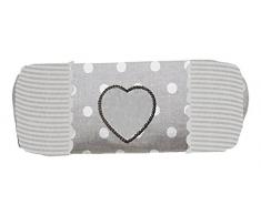 Soleil docre Passion Coussin Polochon, Coton, Gris, 20x50 cm