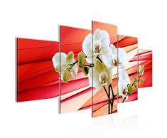 Tableau decoration murale Fleurs dorchidÃ©e 200 x 100 cm - XXL Impression sur Toile Salon Appartment 5 Parties - prÃªt Ã accrocher - 202051a