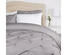 Pinzon Parure de lit plissÃ©e - 200 x 200 cm - Gris Tourterelle