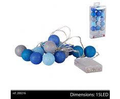 Guirlande de 15 boules bleues diam 3,5
