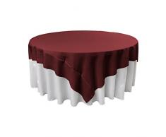 La Nappe Carrée en Lin Polyester en Popeline, Polyester, Bordeaux, 183 x 183 x 0.04 cm