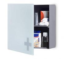 Blomus 68958 Armoire de Premiers Secours en Acier Inoxydable et Verre satinÃ© 35 x 35 x 12 cm