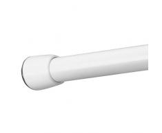 iDesign barre de douche pour rideau, tringle extensible en acier inoxydable de taille moyenne, tringle rideau douche sans perÃ§age pour la douche ou la baignoire, blanc