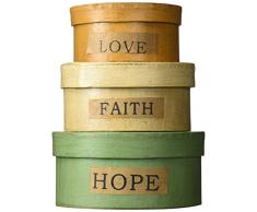 Craft Sortie en Papier mÃ¢chÃ© Amour/Faith/Hope Nichoir, Multicolore, 5,5Â x 5,5Â x 19,1Â cm, 3Â piÃ¨ces