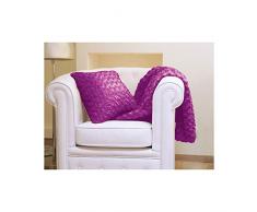 Soleil dOcre Plaid 110x140 cm réf. ROSE c./ prune, toucher ultra doux - Soleil dOcre