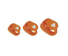 Rayher perforatrice coeÂur  lot de 3 perforatrices en forme de coeÂur perforatrices scrapbooking idéal pour les activités des loisirs créatifs  orange