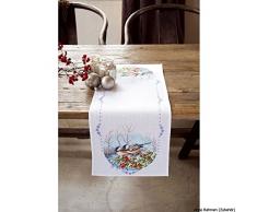 Kit chemin de table aida MÃ©sanges sur branche