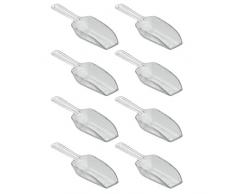 iDesign pelle cuisine pour 1 cuillère à soupe, petite mesurette en plastique, pelle alimentaire en lot de 8 pour doser la farine, les épices ou la lessive, transparent