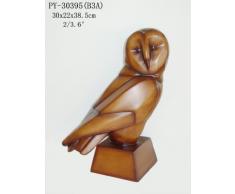 Sukima Decor Figurine avec Motif Hibou, RÃ©sine, Marron, 38,5Â cm