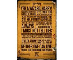 HARRY POTTER Poster avec Citations en Anglais, 61 x 91,5Â cm