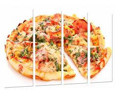 Tableau Moderne Photographique, Impression sur bois, Restaurant italien, Pizzeria, Pizza, Nourriture aux tomates, 131 x 62 cm, ref. 27045