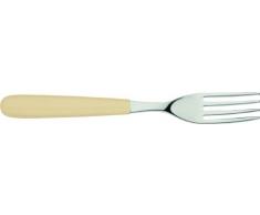 Alessi Agv28/2 Wi All-time Fourchette de Table en Acier Inoxydable 18/10 Brillant avec PoignÃ©e en RÃ©sine Thermoplastique, Blanc Ivoire, Set de 6 PiÃ¨ces